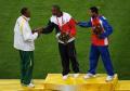 图文-奥运男子跳远颁奖仪式举行 友谊第一比赛第二