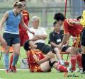 中国女足0-0美国 马晓旭受伤