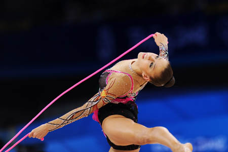 Russian Kanaeva wins gymnastics rhythmic individual all-around Olympic gold