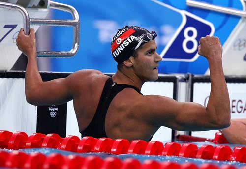 Photos: Tunisian Mellouli wins Men's 1,500m Freestyle Olympic gold