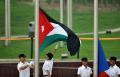 图文-约旦奥运代表团举行升旗仪式 升起约旦国旗