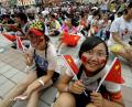 图文-北京奥运会开幕式准备就绪 不忘表达爱国心
