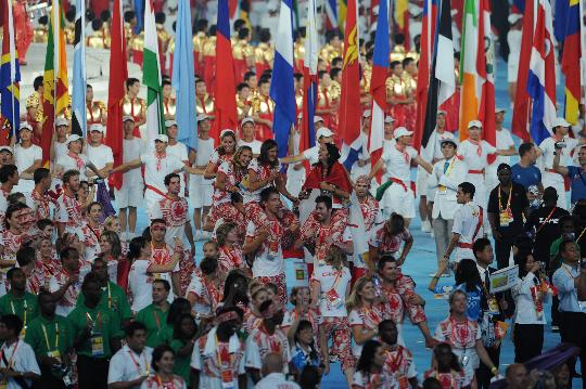 图文-北京奥运会闭幕式举行 各国运动员入场