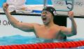图文-100米蛙泳北岛康介卫冕 夺冠后振臂高呼