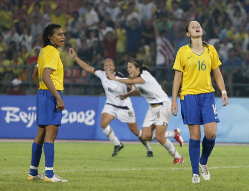 图文-女足美国1-0巴西夺金 巴西无力阻击