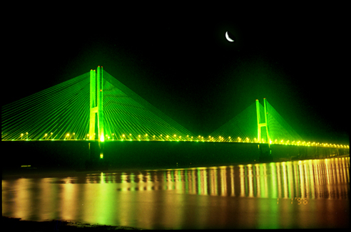 长江大桥夜色