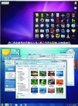 The user interface of snow leopard and Windows 7, very difficult see they and before generation has why to differ