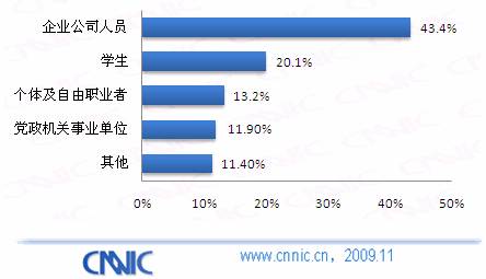 09中国网购市场研究报告：职业结构