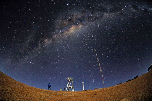 在阿塔卡马荒漠高原上仰望星空,这里是世界上最干燥的地区之一,因此也是太空观测的{jj1}地点.