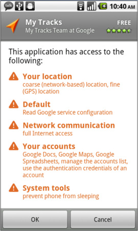 ͼʾAndroidMy Tracksܷʵϣڰװǰȡû