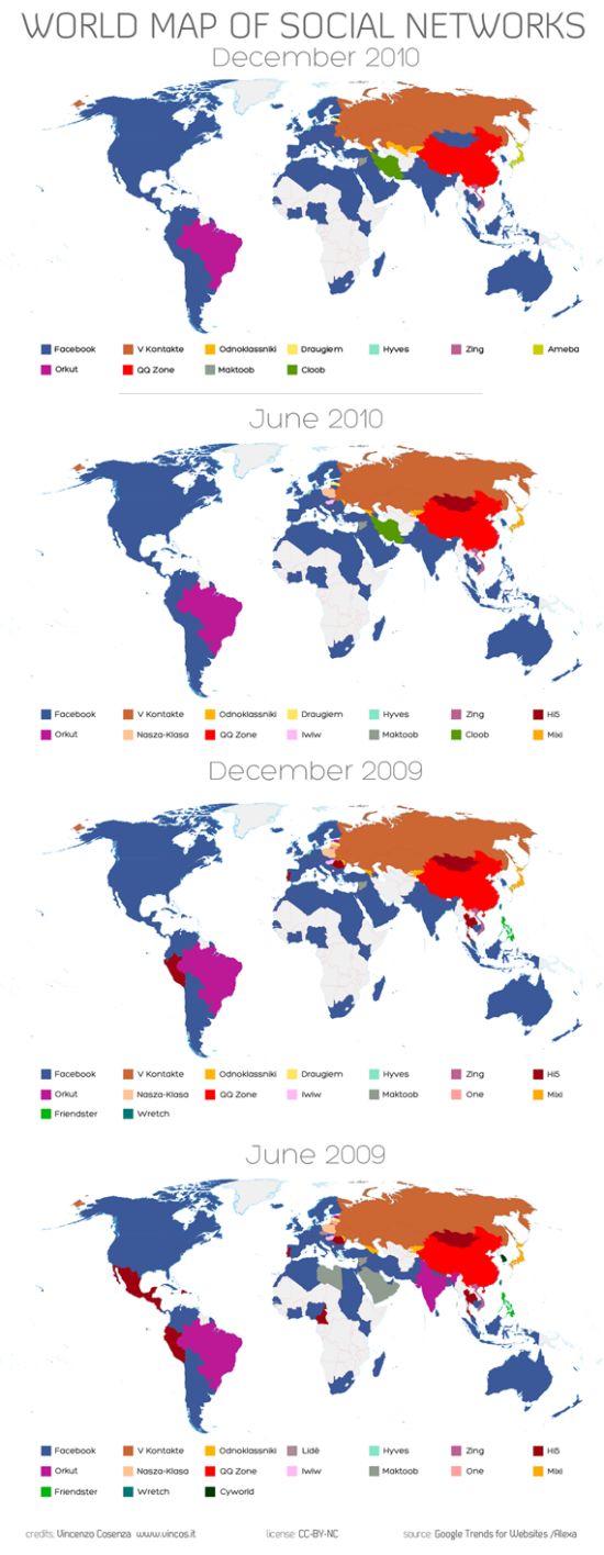 全球社交网络地图趋势变化