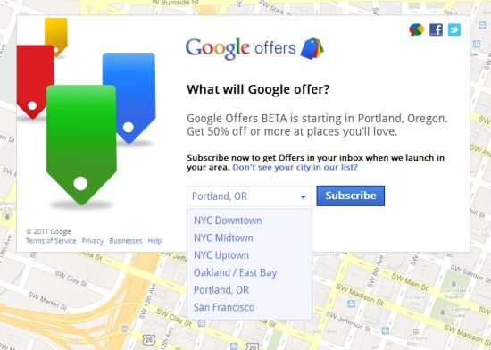 Google Offers主页