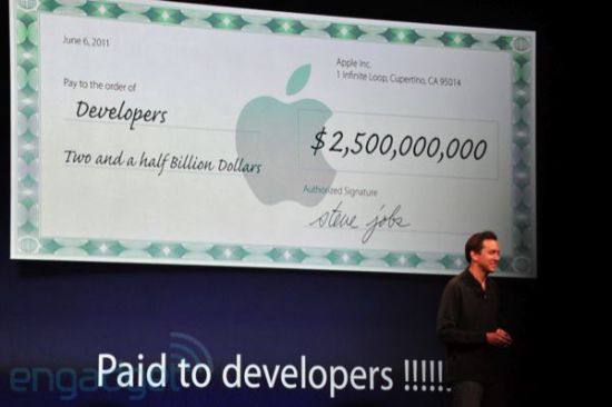 苹果已向开发人员支付超过25亿美元