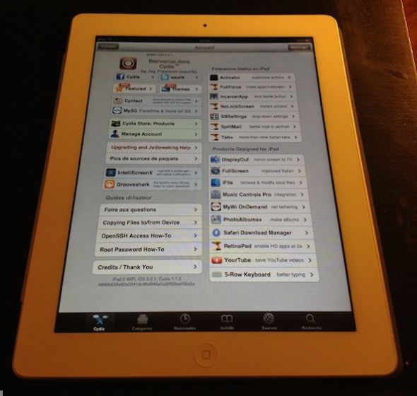 运行iOS 5.0.1的iPad 2越狱后照片