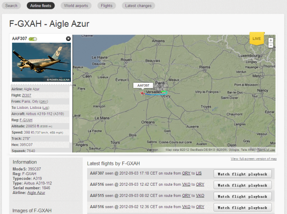 flightradar24上方的数据库中甚至包括了飞行的历史记录数据