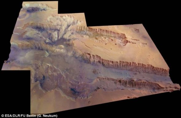 探测器拍火星峡谷：长4000公里深10公里(图)