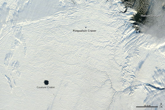 每日卫星照：加拿大昂加瓦半岛深邃火口湖(图)加拿大半岛卫星