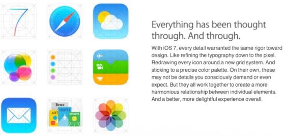 苹果公司官网出现不同iOS 7图标图片 24663 560x267