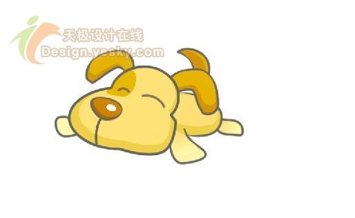 图10 添加嘴巴和花脸 11.最后我们为狗狗添加一个泡泡,表现一下狗狗的可爱。这里我们可以使用自动形状面板的文字泡泡工具。直接将其拖到画布中,使用缩放工具对其进行大小调整。就可以得到如图11所示的图的泡泡的图像了。