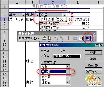 Excel数据透视表分类求学生成绩平均值(2)_软