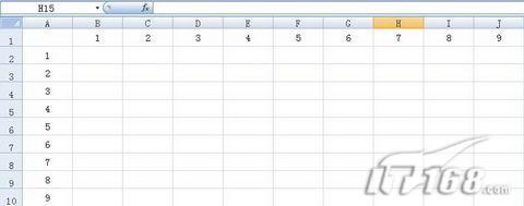 Excel2007公式法打造九九乘法表