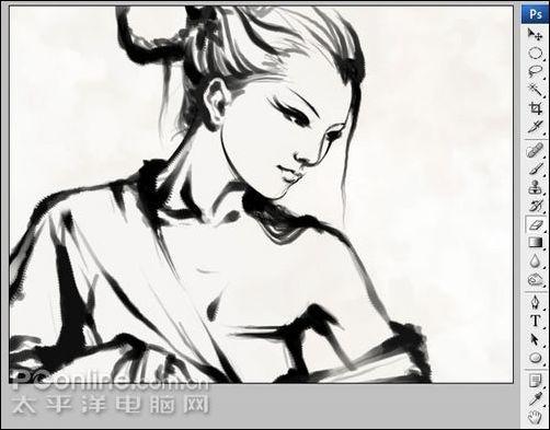 AdobePhotoshopCS3打造水墨风格美女(2)