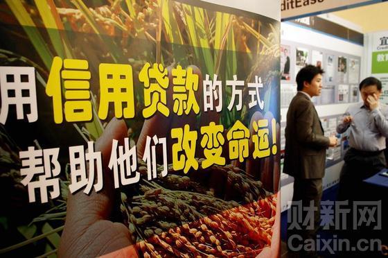 2009年11月6日，北京金融博覽會(huì)上，某P2P個(gè)人小額信用貸款平臺(tái)的宣傳標(biāo)語。 CFP