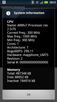 ӲAndroid2.3.2+1GHz+512MB RAM