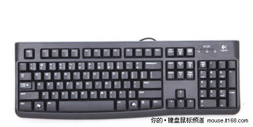 硬件 > 正文    罗技k120键盘机 身为全黑色,  底部空格部分采用了