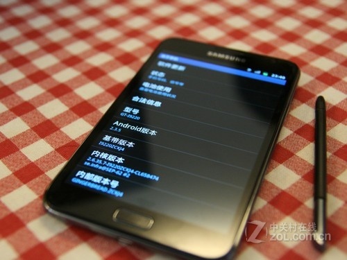 三星 GALAXY NOTE 黑色 界面图 