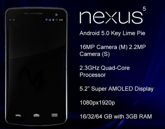 谷歌Nexus 5再曝光：配置很给力