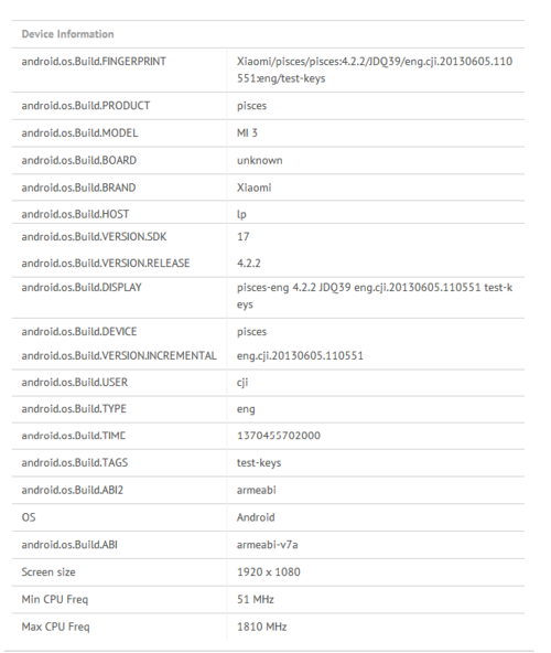 居然是Tegra4 小米3处理器及跑分再曝光 