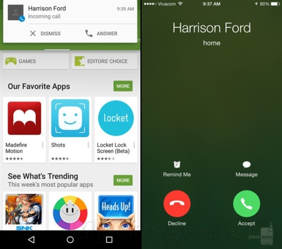 海量图：iOS 8.1对比Android 5.0
