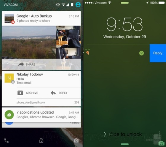 海量图：iOS 8.1对比Android 5.0