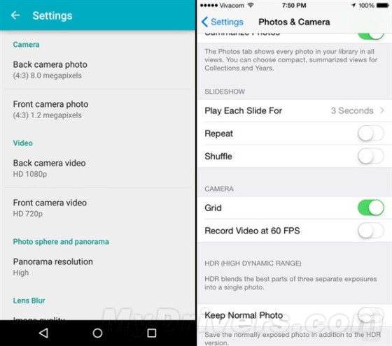 海量图：iOS 8.1对比Android 5.0