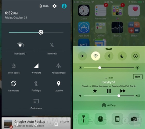 海量图：iOS 8.1对比Android 5.0