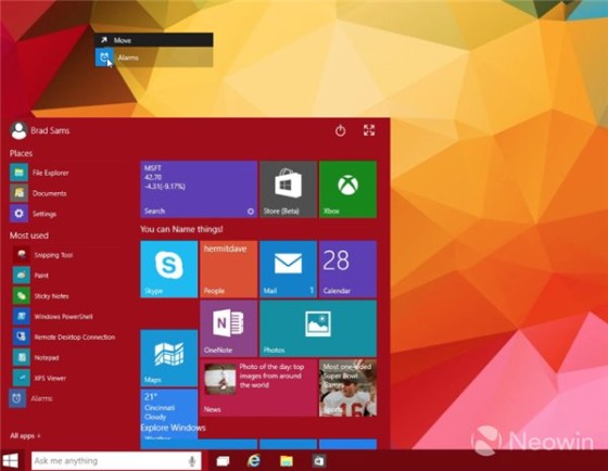 win10预览版动态磁贴图标还有惊喜