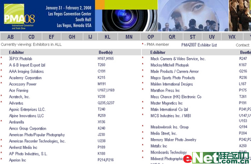 �ȵ�͸��PMA2008��չչλ�嵥����