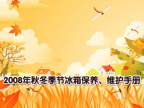 2008年秋冬季节冰箱保养、维护手册