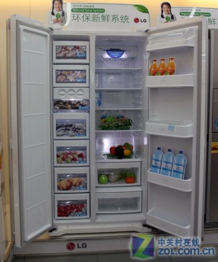 隐藏式显示屏LG对开门冰箱现8800元