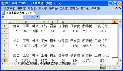 月底发工资 用WPS表格轻松设计工资条_软件