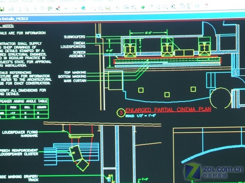 工程样图演示三菱lx-510投影机在autocad和excel表格实际演示测试环节