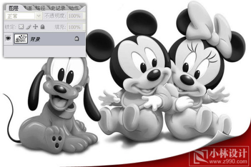 PS教程:迪斯尼卡通照片变漂亮荧光线描效果_