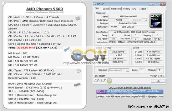 Phenom9600ںа䳬Ƶ3.25GHz