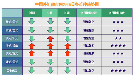 中国外汇超市网2月5日外汇趋势分析_汇市分析