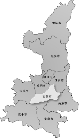 陕西政区图