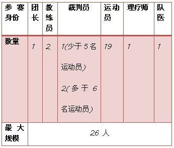 参赛代表团组成 参赛代表团组成