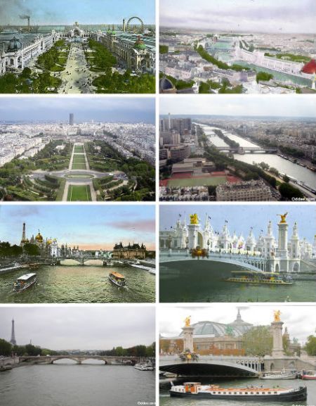 巴黎1900年、1960年和2006年对比照 巴黎1900年、1960年和2006年对比照