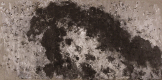 张方白 《不倒的鹰之二》， 布面油画，300 cm x 600 cm ，2009