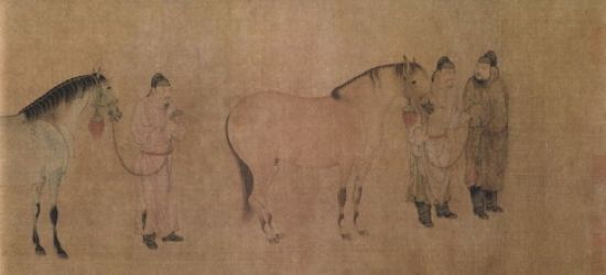 元 任仁发 九马图卷 纵31.2cm×横261.62cm(局部) 纳尔逊-阿特金斯美术馆藏的《九马图卷》是任仁发存世马图中最气势恢宏的杰作,其技法之精堪比藏于故宫博物院的《二马图》。 元 任仁发 九马图卷 纵31.2cm×横261.62cm(局部) 纳尔逊-阿特金斯美术馆藏的《九马图卷》是任仁发存世马图中最气势恢宏的杰作,其技法之精堪比藏于故宫博物院的《二马图》。